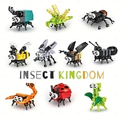 abordables Jouets de construction-Blocs de construction d&#039;insectes modèle d&#039;insecte différents petits insectes blocs de construction abeille coccinelle luciole libellule araignée jouet pour garçon/fille jouets pour enfants cadeaux