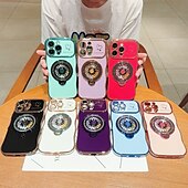 Недорогие Чехлы для iPhone-телефон Кейс для Назначение iPhone 16 Про Макс Плюс Айфон 15 Про Макс Плюс iPhone 14 13 12 11 Pro Max Plus Кейс на заднюю панель со стендом Защита от удара Ретро ТПУ ПК