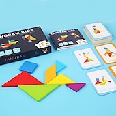 voordelige Legpuzzels-Educatieve houten legpuzzel met 60 stukjes voor kinderen die geometrie, wiskunde en meer leren - perfect cadeau voor Halloween en Kerstmis