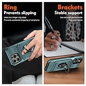 tanie Etui do iPhone&#039;ów-telefon Kılıf Na iPhone&#039;a 16 Pro Max Plusa iPhone&#039;a 15 Pro MaxPlus iPhone 14 Pro Max iPhone 14 Pro Max Plus iPhone&#039;a 13 Pro Max . Osłona tylna Uchwyt pierścieniowy Magnetyczne Gniazdo karty Retro TPU