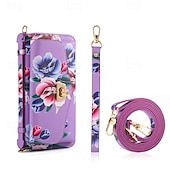voordelige Samsung-hoesje-telefoon hoesje Voor S24 Ultra S24 Plus S24 S23 S23 Ultra S23 Plus S22 S22 Ultra Achterkant Wallet Card Case Rits met draagkoord met polsband Retro TPU PU-nahka