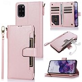 Недорогие Чехлы для Samsung-телефон Кейс для Назначение S21 FE S21 S21 Ультра Плюс A72 S20 Plus S20 Ультра S20 A12 A32 A52 Кейс на заднюю панель со стендом с ремешком на запястье Разъем для карты Ретро ТПУ Кожа PU