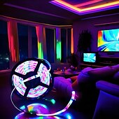 お買い得  リモコンコントロール-LED ストリップ ライト 20m ブルートゥース DIY カラーチェンジ 2835 RGB キット 隠しコントローラーとリモコン付き - 取り付け簡単 5m 10m 15m テレビのバックライト、部屋や寝室の装飾に