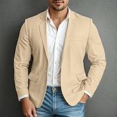 baratos Blazers Clássicos Masculinos-jaqueta masculina waffle blazer casaco esportivo formal casamento aniversário elegante moda primavera&amp;amp;blazer de tecido waffle de outono, simples, de dois botões, marrom escuro, preto, verde