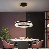 cheap Pendant Lights-Nordic Style Single Design Chandelier Living Room Ceiling Light Ring Iron Hanging Lamp Dimmable Pendant Light 110-240V
