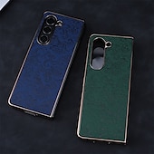 Недорогие Чехлы для Samsung-телефон Кейс для Назначение SSamsung Galaxy Z-сгиб 6 Z Fold 5 Z Fold 4 Z Fold 3 Кейс на заднюю панель и протектор экрана Защита от удара ПК Кожа PU