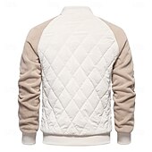 halpa Miesten takit-Miesten Bombertakki Fleecetakki Pehmustettu Rento / arki Vintage-tyyli Syystalvi Väripalikka Vapaa-aika Pystykaulus Normaali Kameli Aprikoosi Musta Armeijan vihreä Harmaa Jackets