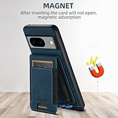 זול תיק טלפון אחר-טלפון מגן עבור Pixel 9 Pro Pixel 9 Pro XL Pixel 8 Pro Pixel 8 Pixel 7 Pixel 7 Pro Pixel 6 Pixel 6 Pro כיסוי אחורי עם מעמד ניתן לניתוק מגנטי רטרו TPU PC עור PU