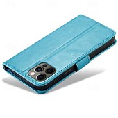 お買い得  iPhone用ケース-電話 ケース 用途 iPhone 16 Pro Max プラス iPhone 15 プロマックスプラス iPhone 14 13 12 11 Pro Max Plus Mini iPhone 14 Pro Max iPhone 13 12 11 Pro Max バックカバー スタンド付き カード挿入口 耐衝撃 レトロ風 TPU PUレザー