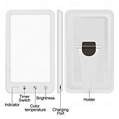 abordables Protections personnelles-Lampe triste Lampe de luminothérapie sans UV Lampe portable à lumière naturelle avec lumière LED et 3 niveaux de luminosité réglables et température de couleur &amp;fonction mémoire