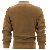 preiswerte Bedruckte Pullover für Herren-Herren Pullover Zip Pullover Reißverschluss Polo-Pullover Reißverschlusskragen Retro Vintage Brautkleider schlicht Party-Abendgarderobe Täglich Bestickt Gestrickt Warm Langarm Herbst Winter Schwarz