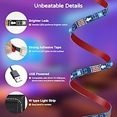 tanie Lampki na taśmie USB-Oświetlenie LED telewizora nadaje się do telewizorów o przekątnej od 21 do 95 stóp. Podświetlenie LED nadaje się do oświetlenia kina domowego, dekoracji wnętrz, gier, pokoju, elastycznej konstrukcji i oświetlenia zasilanego przez USB.