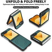 お買い得  サムスン用ケース-電話 ケース 用途 Zフリップ6 Z Flip 5 Z Flip 4 バックカバー スタンド付き 磁石バックル ワイヤレス充電をサポート レトロ風 TPU PUレザー