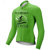 ieftine Tricouri pentru femei-Pentru femei Jersey de ciclism Grafic Literă &amp; Număr Manșon Lung Bicicletă Tricou Tee Jerseu cu 3 buzunare spate Ciclism montan Uscare rapidă Proiectare anatomică Wicking Respirabil Sport Alb Kaki