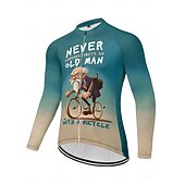 voordelige Heren shirts-heren fietsshirt lange mouw fietsshirt met 3 achterzakken antislipband snel drogende reflecterende strepen achterzak blauwe sportkleding