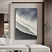 Недорогие Пейзажи-Ручная работа, 3D картина маслом с волнами, ручная работа, настенное искусство, огромная волна, океан, картина маслом на холсте, ручная работа, морские волны, 3D текстурированная абстрактная картина,