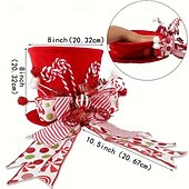 baratos melhores presentes de natal-topo de árvore de natal clássico de poliéster vermelho com laço de palito de doce - perfeito para decoração de feriados em ambientes internos &amp;uso externo
