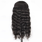 economico Parrucche lace front capelli veri-Parrucche frontali in pizzo con onde sciolte 13x6, capelli umani, trasparenti, onde sciolte, capelli umani per donne nere