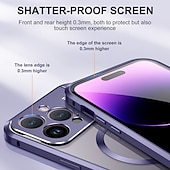 Недорогие Чехлы для iPhone-телефон Кейс для Назначение iPhone 16 Про Макс Плюс айфон 16 плюс Айфон 15 Про Макс Плюс iPhone 14 Pro Max iPhone 13 Pro Max Магнитный адсорбционный футляр С Магсейф со стендом Прозрачный Магнитный