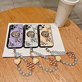 cheap iPhone Cases-Phone Case For iPhone 16 Pro Max Plus iPhone 15 Pro Max Plus iPhone 14 13 12 11 Pro Max Plus iPhone 14 Pro Max iPhone 13 12 11 Pro Max Back Cover with Stand Holder with Wrist Strap Shockproof Retro