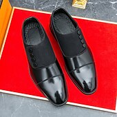 tanie Półformalny-męskie, vintage, formalne buty typu oxford – dwukolorowa sztuczna skóra i zamszowe guziki, idealne na spotkania biznesowe i specjalne okazje