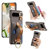 お買い得  その他のスマホケース-電話 ケース 用途 ピクセル9プロXL Pixel 8 Pro Pixel 8 ピクセル9 Pixel 7 Pixel 7 Pro Pixel 6 Pixel 6 Pro バックカバー スタンド付き リストストラップ付き カード挿入口 レトロ風 TPU PUレザー
