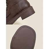 abordables Bottes de combat-bottes de combat à lacets à mollet large pour femmes avec sangles à boucle, semelle robuste - confortables et élégantes pour une tenue décontractée et extérieure