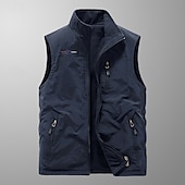cheap Vests-Men&#039;s Hiking Vest Hiking Fleece Vest Sleeveless Vest Outdoor Thermal Warm Fleece Lining Comfortable Winter Pocket Polyester Black Army Green Khaki Hunting Fishing Climbing