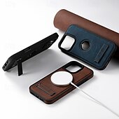 abordables Carcasas iPhone-teléfono Funda Para iPhone 16 Pro Max Plus iPhone 15 Pro Max Plus iPhone 14 13 12 Pro Max Plus iPhone 14 Pro Max iPhone 13 12 Pro Max Funda Trasera con Soporte Magnética Soporte de carga inalámbrica