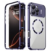Недорогие Чехлы для iPhone-телефон Кейс для Назначение iPhone 16 Про Макс Плюс айфон 16 плюс Айфон 15 Про Макс Плюс iPhone 14 Pro Max iPhone 13 Pro Max Магнитный адсорбционный футляр С Магсейф со стендом Прозрачный Магнитный