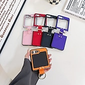 economico Cover Samsung-telefono Custodia Per Capovolgi Z 6 Z Flip 5 Z Flip 4 Z Flip 3 Per retro Fibbia ad anello Resistente agli urti Retrò TPU pelle sintetica