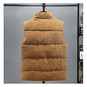 economico Gilet Puffer da Uomo-Per uomo Gilet imbottito Gilet in velluto a coste Gilet trapuntato Da tutti i giorni Da mare Per uscire Di tendenza Essenziale Primavera &amp; Autunno Cerniera Velluto a coste Comodo Liscio Cerniera