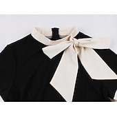 baratos Vestidos-Retro Vintage Anos 50 Hepburn Vestidos Floral Poá Linha A Decote Redondo Fantasia Mulheres Carnaval Ano Novo Baile de Máscaras Casual / Diário Festa de Solteira Adulto Vestido