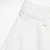 cheap Flare-Men&#039;s Dress Pants Corduroy Pants Flared Pants Bell Bottom Trousers Pocket Plain Comfort Soft Full Length Party Outdoor Daily Fashion Chic &amp; Modern White Brown