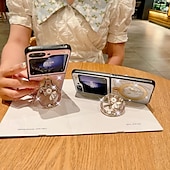 お買い得  サムスン用ケース-電話 ケース 用途 Zフリップ6 Z Flip 5 Z Flip 4 Z Flip 3 バックカバー スタンド付き 磁石バックル ワイヤレス充電をサポート レトロ風 TPU PC