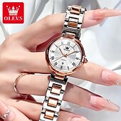 voordelige Quartz-horloges-olevs 5608 luxe merk dameshorloge klassieke mode waterdicht lichtgevend kalenderhorloge elegant quartz dameshorloge