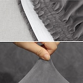 abordables Funda para silla de comedor-Funda para silla de comedor, tapizada en terciopelo elástico, funda para silla de comedor lateral, funda para silla de comedor con respaldo curvo en color burdeos y rojo, fundas para sillas de