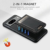זול תיק טלפון אחר-טלפון מגן עבור Pixel 9 Pro Pixel 9 Pro XL Pixel 8 Pro Pixel 8 Pixel 7 Pixel 7 Pro Pixel 6 Pixel 6 Pro כיסוי אחורי עם מעמד ניתן לניתוק מגנטי רטרו TPU PC עור PU