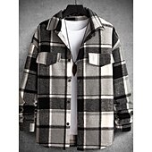 economico Camicie da uomo-Per uomo Camicia Camicia di flanella Sovracamicia A quadri Esterno Strada Nero Rosso Marrone Manica lunga Inverno Primavera &amp; Autunno Abbigliamento