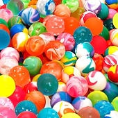 abordables Cadeaux-100-pack 100-pack balles rebondissantes en caoutchouc premium non plumées couleurs et motifs assortis pour cadeaux de fête et friandises d'Halloween cadeau de Noël