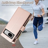 abordables Otras carcasas-teléfono Funda Para Píxel 9 Pro Pixel 9 Pro XL Pixel 8 Pro Pixel 8 Píxel 9 Pixel 7 Pixel 7 Pro Pixel 6 Pixel 6 Pro Funda Trasera con Soporte Cremallera con cordón Retro TPU Cuero de PU