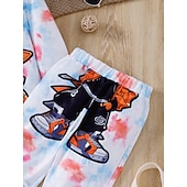 voordelige Sets-2-delig Peuter Jongens Set met capuchon en joggingbroek Kleding Anime Brief Lange mouw Ronde hals Set School Modieus Stoer Herfst Winter 4-7 jaar Wit