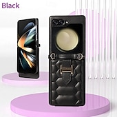 お買い得  サムスン用ケース-電話 ケース 用途 Z Flip 5 Z Flip 4 Z Flip 3 バックカバー スタンド付き ストラップ付き リストストラップ付き レトロ風 TPU PUレザー