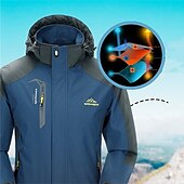 ieftine Fleece și jachete 3 în 1-Bărbați Αδιάβροχο μπουφάν În aer liber Impermeabil Rezistent la Vânt Îmbrăcăminte pentru drumeții Primăvară Toamnă Veste Peteci Gri Închis Negru Galben