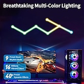Недорогие Умный ночной свет-RGB светодиодные умные светильники игровые линии света Bluetooth приложение музыкальная синхронизация домашнего стенового креативного освещения световые панели с 24-кнопочным RF пультом управления