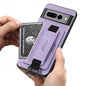 baratos Outras capas para telefone-telefone Capinha Para Pixel 9 Pro Pixel 9 Pro XL Pixel 8 Pro Pixel 8 Pixel 9 Pixel 7 Pixel 7 Pro Pixel 6 Pixel 6 Pro Capa traseira Com Suporte com pulseira Slot para cartão Retro TPU PC Couro PU