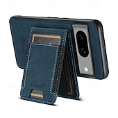 זול תיק טלפון אחר-טלפון מגן עבור Pixel 9 Pro Pixel 9 Pro XL Pixel 8 Pro Pixel 8 Pixel 7 Pixel 7 Pro Pixel 6 Pixel 6 Pro כיסוי אחורי עם מעמד ניתן לניתוק מגנטי רטרו TPU PC עור PU
