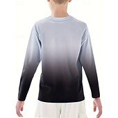 billiga Pojkens 3D Vision &amp; Geometri-Pojkar 3D Färggradient T-shirt Långärmad Vår Höst Mode Grundläggande Barn 4-12 år Rund hals Utomhus Ledigt Dagligen Normal