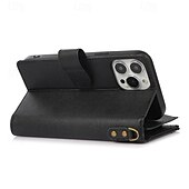 cheap iPhone Cases-Phone Case For iPhone 16 Pro Max Plus iPhone 15 Pro Max Plus iPhone 14 13 12 11 Pro Max Plus iPhone 14 Pro Max iPhone 13 12 11 Pro Max Flip Cover with Stand Holder with Wrist Strap Card Slot Retro