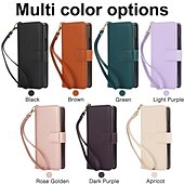economico Cover Samsung-telefono Custodia Per Piegatura a Z 7 Z Fold 6 Z Fold 5 Z Fold 4 Z Fold 3 Copertura Posteriore con Supporto Con Cinturino da Polso Slot per Carte Retrò TPU Pelle PU